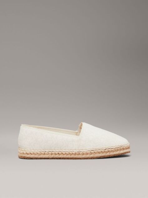 White Logo Jacquard Espadrilles  Women