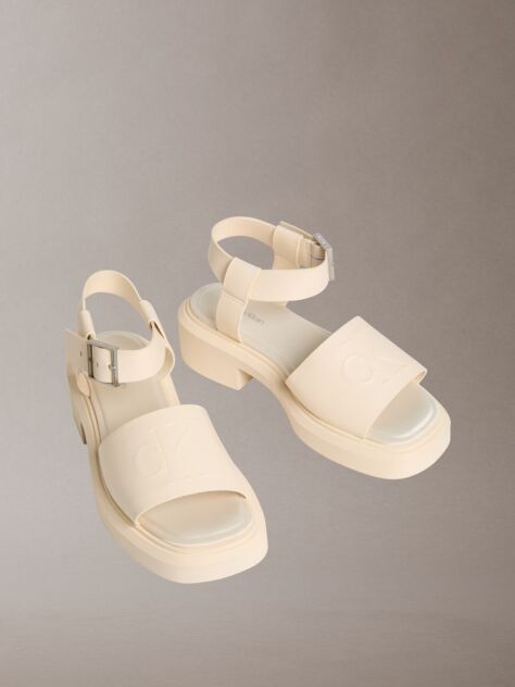 Beige Melanie -Leather Chunky Sandals  Women