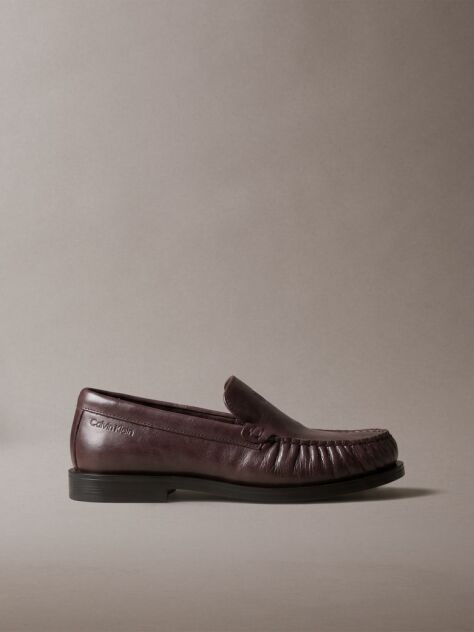 Brown Thea - Leather Pleated Loafers  Women