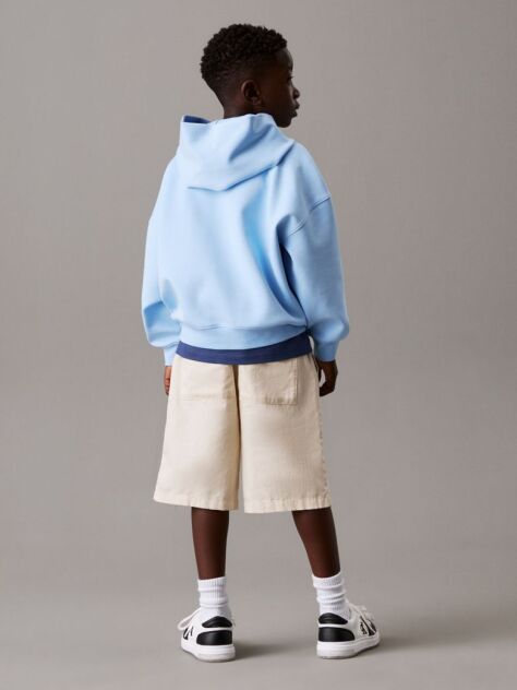 Beige Relaxed Linen Blend Shorts  Boys