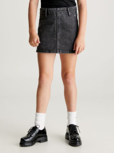 Black Washed Black Denim Skirt  Girls