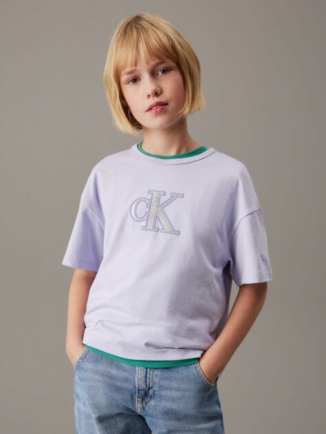 Purple Boxy Logo T-shirt  Girls