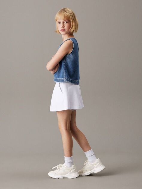 White Relaxed Milano Pleated Skort  Girls