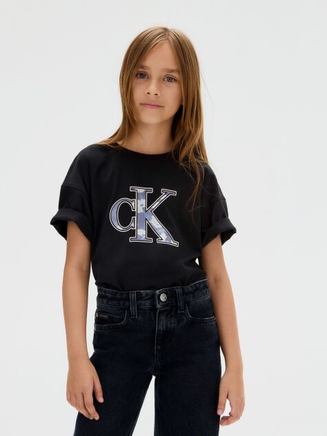 Black Relaxed Logo T-shirt  Girls