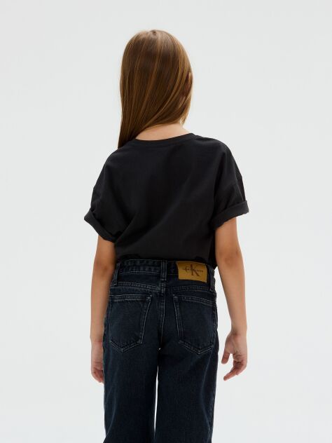 Black Relaxed Logo T-shirt  Girls