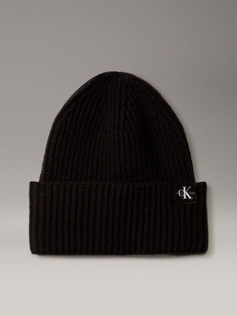 Black Unisex Ribbed Beanie  Kids Unisex