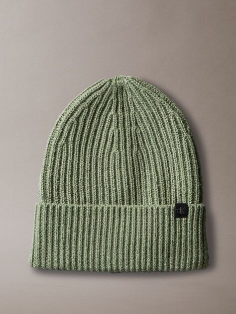 Green Unisex Ribbed Beanie  Kids Unisex