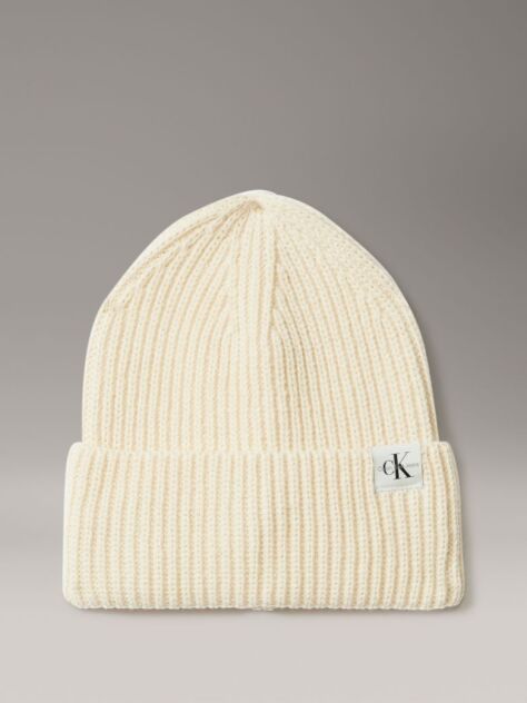 Beige Unisex Ribbed Beanie  Kids Unisex