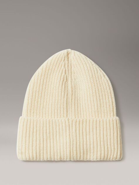 Beige Unisex Ribbed Beanie  Kids Unisex