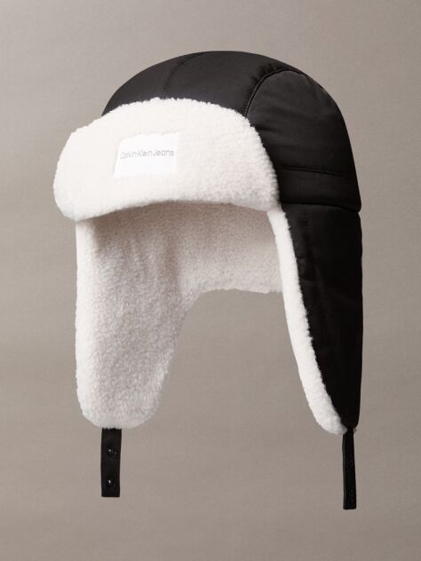 Black Kids' Padded Teddy Trapper Cap  Kids Unisex
