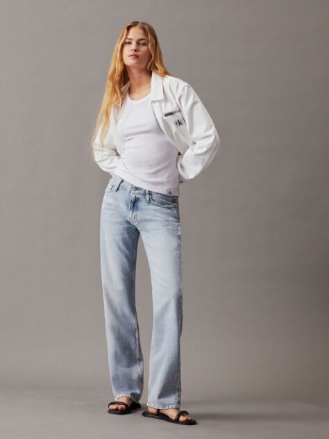 White Cropped Zip Up Denim Jacket  Women