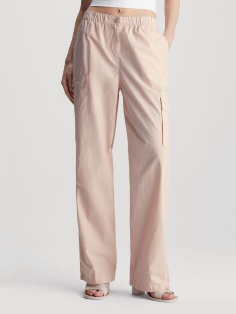 Pink Cotton Straight Cargo Pants  Women