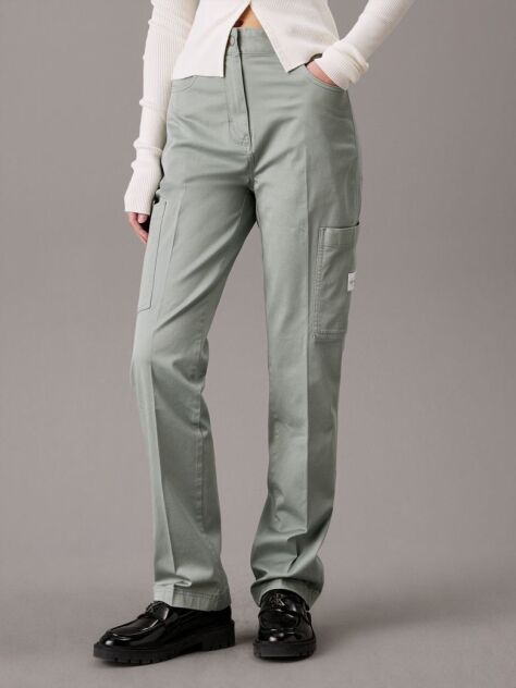 Green Woven Straight Pant  Women