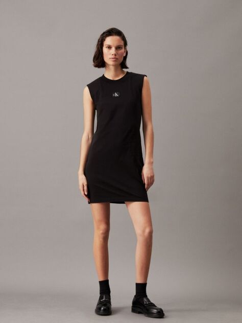 Black Relaxed Sleeveless T-shirt Dress  Women