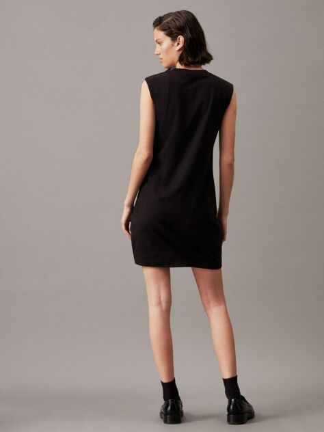 Black Relaxed Sleeveless T-shirt Dress  Women