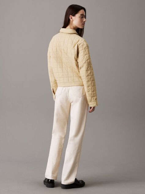 Beige Short Quilted Jacket  Women
