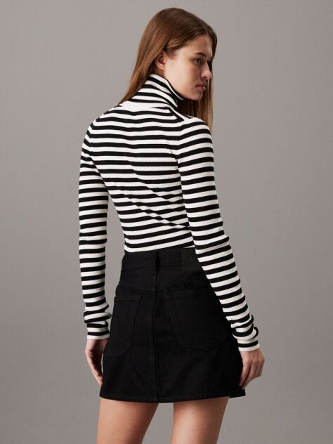 Multi Slim Ribbed Roll Neck Jumper  Women