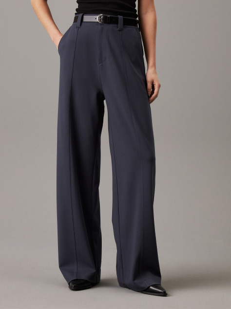 Grey Milano Jersey Wide Leg Trousers  Women
