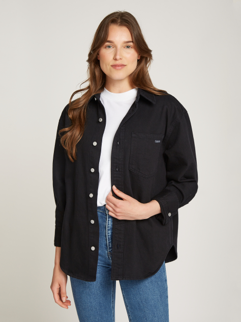 Black Dad Denim Overshirt  Women