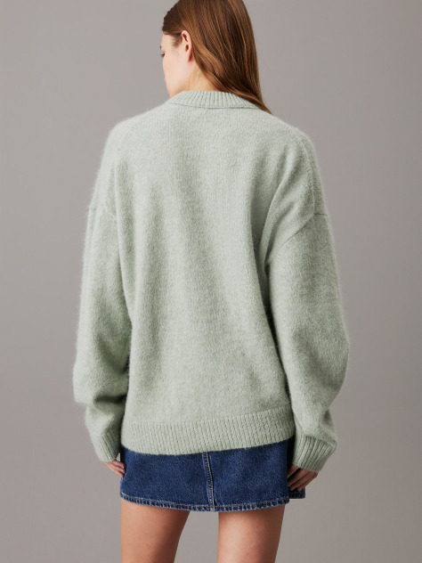 Green Relaxed Wool Blend Jumper  Women