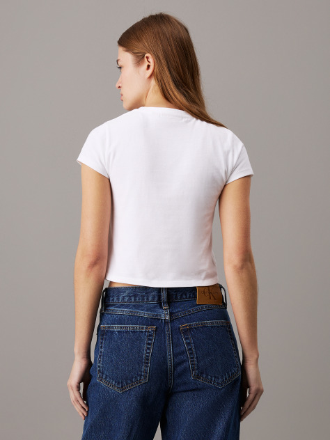 White Slim Cropped T-shirt  Women