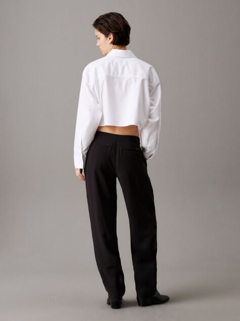 Black Soft Viscose Pleated Trousers  Women