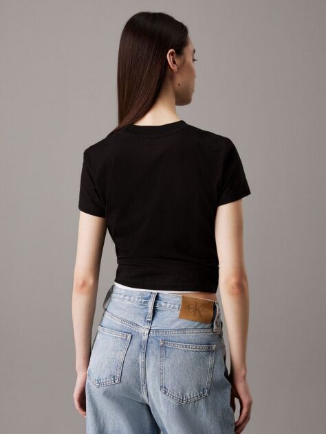 Black Slim Logo T-shirt  Women