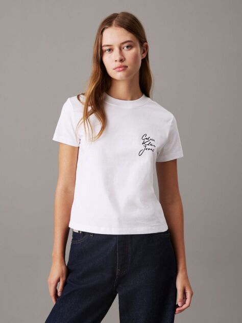 White Slim Logo T-shirt  Women
