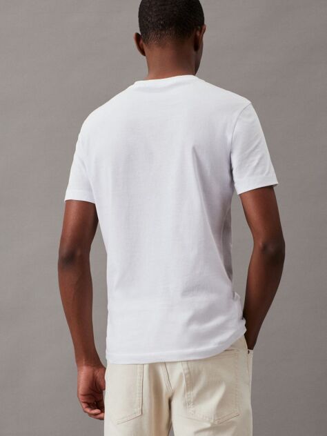 White Slim Monogram Pocket T-Shirt  Men