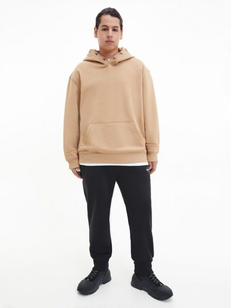 Καφέ Hoodie Με Ρίγα Με Λογότυπο Και Άνετη Γραμμή  Άνδρας