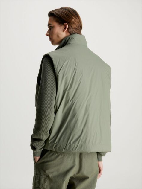 Green Padded Nylon Utility Vest  Men