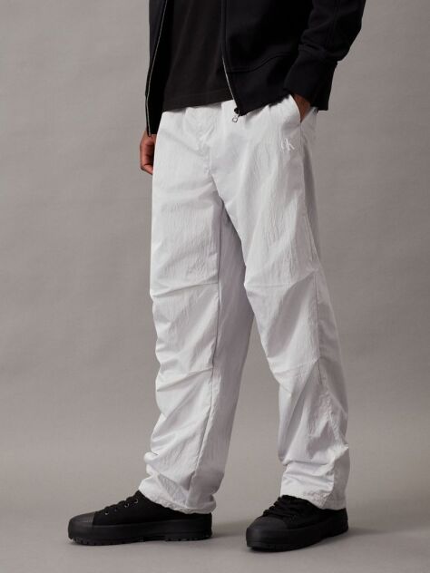 Grey Satin Twill Track Pants  Men