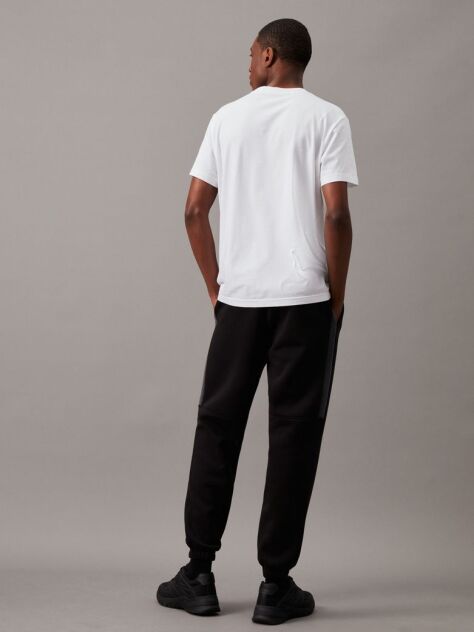 Black Logo Fleece Tape Joggers  Men