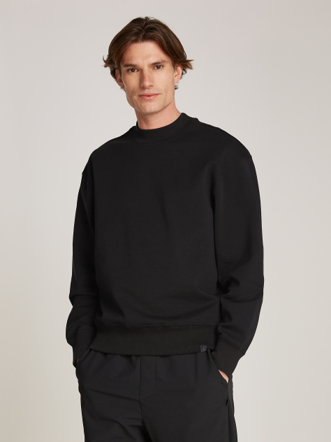Black Interlock Crew Neck Sweatshirt  Men