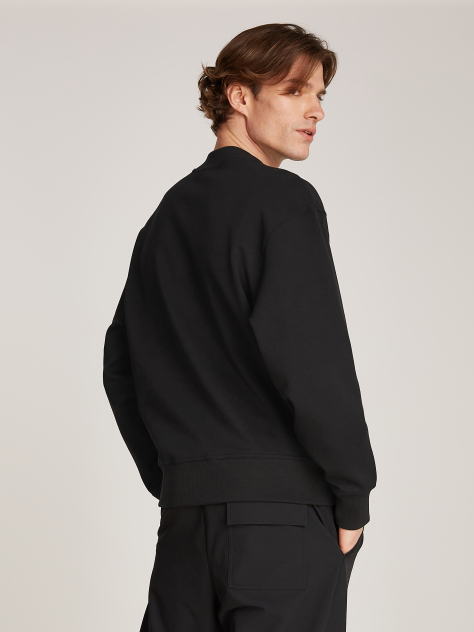 Black Interlock Crew Neck Sweatshirt  Men