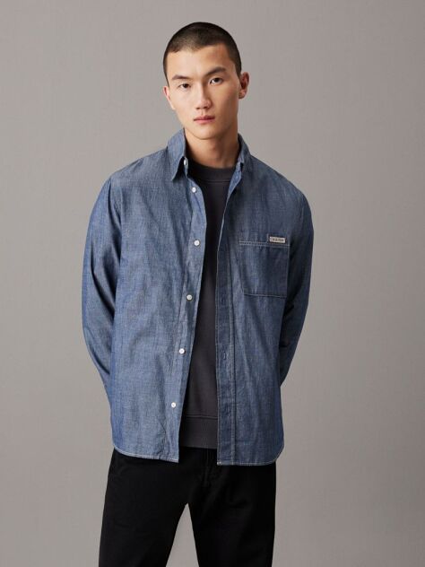 Denim Cotton Chambray Shirt  Men