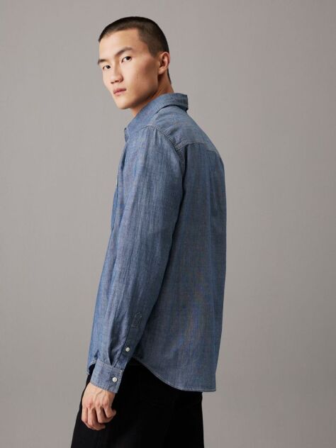 Denim Cotton Chambray Shirt  Men