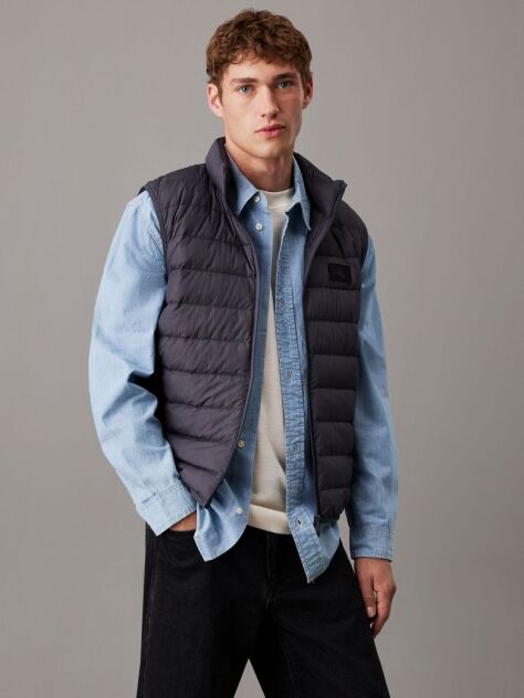 Black Lightweight Down Puffer Gilet  Men