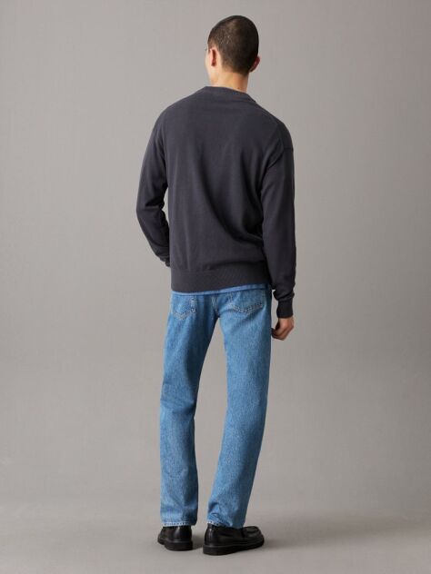 Grey Cotton Monogram Jumper  Men