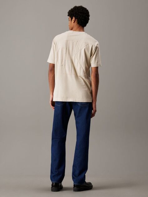 Beige Relaxed Logo Appliqué T-shirt  Men