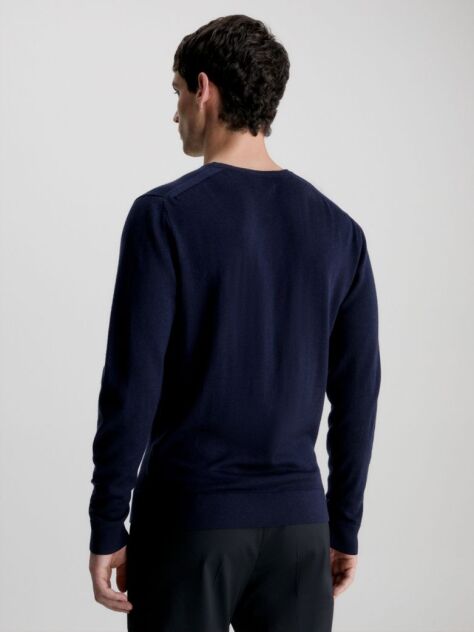 Blue Merino Wool Jumper  Men