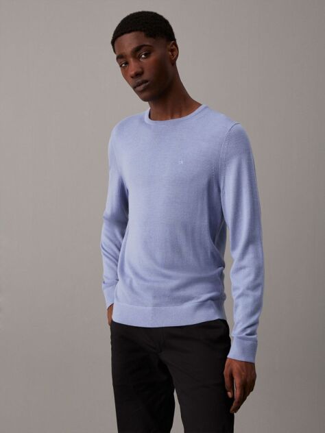 Blue Merino Wool Jumper  Men
