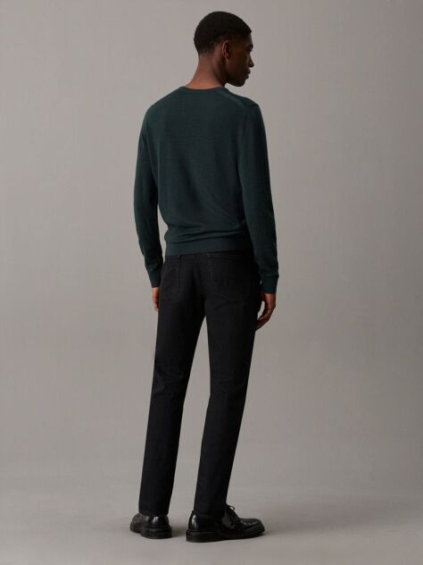 Green Merino Wool Jumper  Men