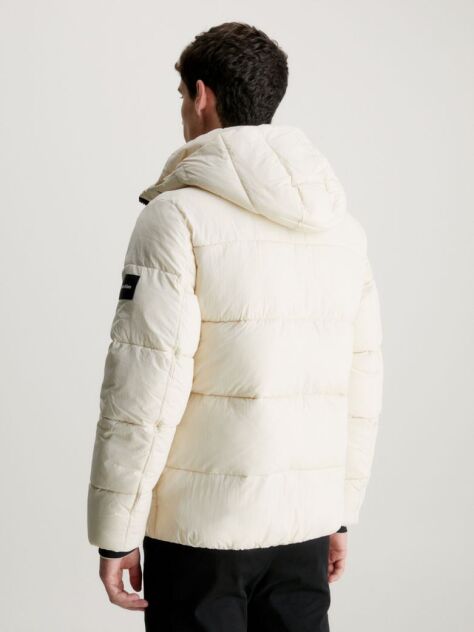 Beige Recycled Nylon Puffer Jacket  Men