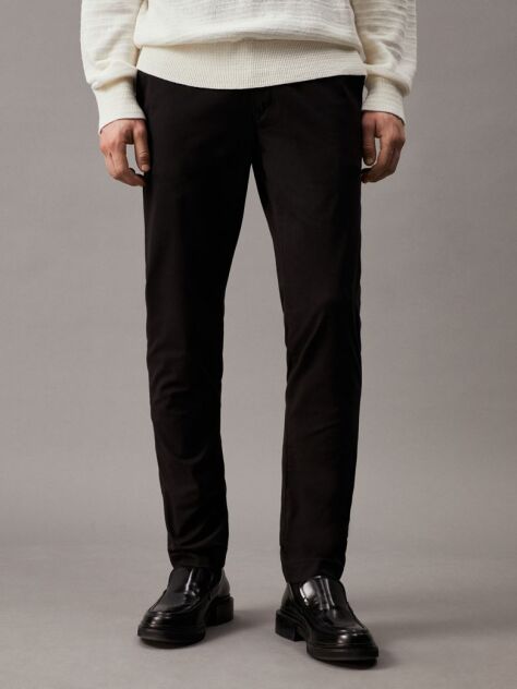 Black Slim Chino Trousers  Men
