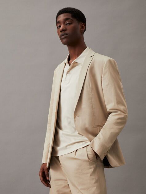 Beige Slim Seacell Blazer  Men