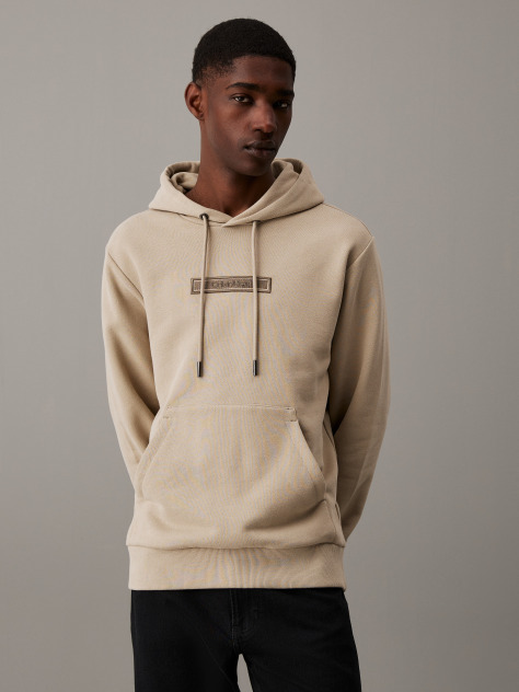 Beige Logo Hoodie  Men