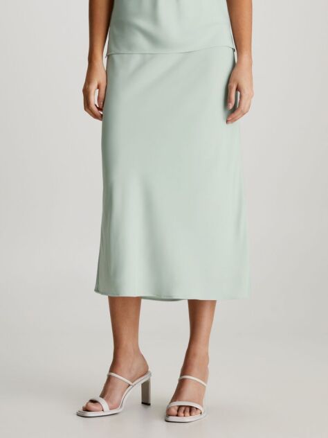 Green Recycled Polyester Slip Skirt  Women