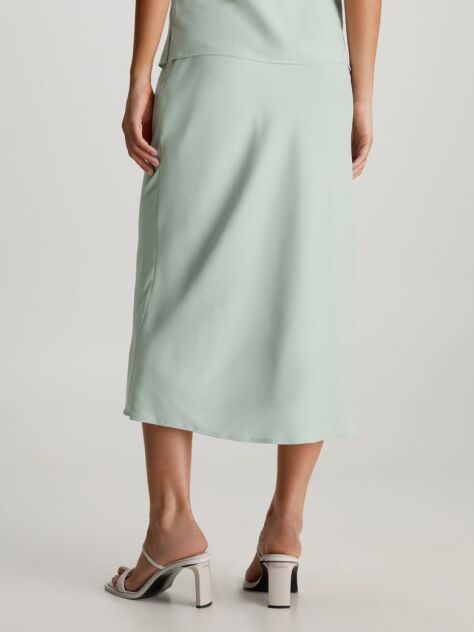 Green Recycled Polyester Slip Skirt  Women