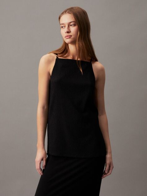 Black Crinkle Jersey Cami Top  Women